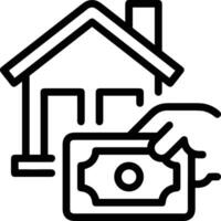 Home outline icon symbol vector image. Illustration of the house real estate graphic property design image