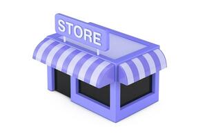 Tienda o tienda web ui mini icono. 3d representación foto