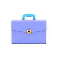 Cartoon Icon Briefcase or Schoolbag. 3d Rendering photo