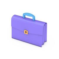 Cartoon Icon Briefcase or Schoolbag. 3d Rendering photo