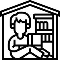 Home outline icon symbol vector image. Illustration of the house real estate graphic property design image