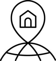 Home outline icon symbol vector image. Illustration of the house real estate graphic property design image