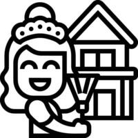 Home outline icon symbol vector image. Illustration of the house real estate graphic property design image