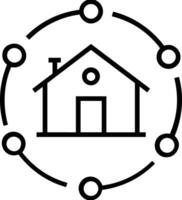 Home outline icon symbol vector image. Illustration of the house real estate graphic property design image