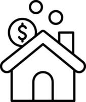 Home outline icon symbol vector image. Illustration of the house real estate graphic property design image