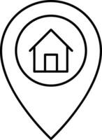 Home outline icon symbol vector image. Illustration of the house real estate graphic property design image