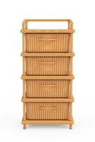 Storage Tower with Wicker Weave Baskets. 3d Rendering photo