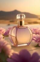 AI generated Cosmetic product portrait. Blank label for branding mock-up. photo