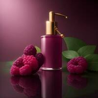 AI generated Cosmetic product portrait. Blank label for branding mock-up. photo