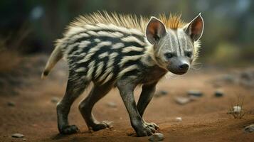 AI generated Aardwolf natura animal wallpaper background photo