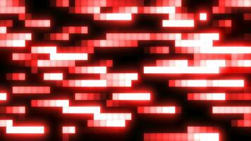 Abstract red retro pixel hipster digital background made of moving energy brick squares on a black background video