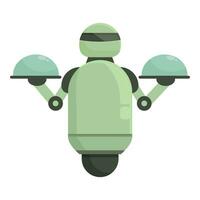 Android robot waiter icon cartoon vector. Digital office vector