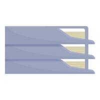 Stack paper tray icon cartoon vector. Data mail vector