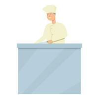 Food restaurant chef icon cartoon vector. Teenager first job vector