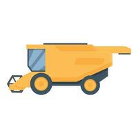 Yellow combine harvester icon cartoon vector. Transport village vector