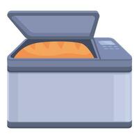 Fresh food bread maker icon cartoon vector. Iron toast vector