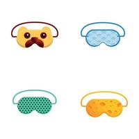 Sleep mask icons set cartoon vector. Nightwear detail for resting and relaxation vector