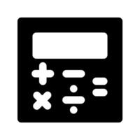 Calculator Icon Vector. Flat black symbol. Pictogram is isolated on a white background. Designed for web and software interfaces. vector