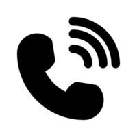 Telephone handset flat icon for apps and websites. Vector illustration.