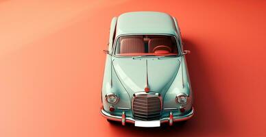 AI generated Retro car on isolated background - AI generated image photo