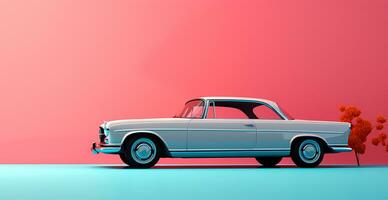 AI generated Retro car on isolated background - AI generated image photo