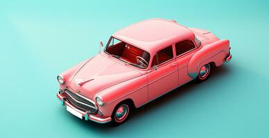 AI generated Retro car on isolated background - AI generated image photo