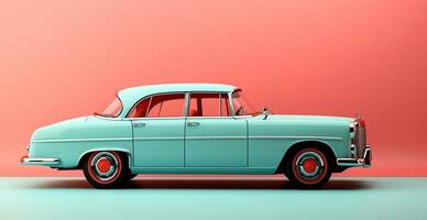 AI generated Retro car on isolated background - AI generated image photo