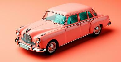 AI generated Retro car on isolated background - AI generated image photo