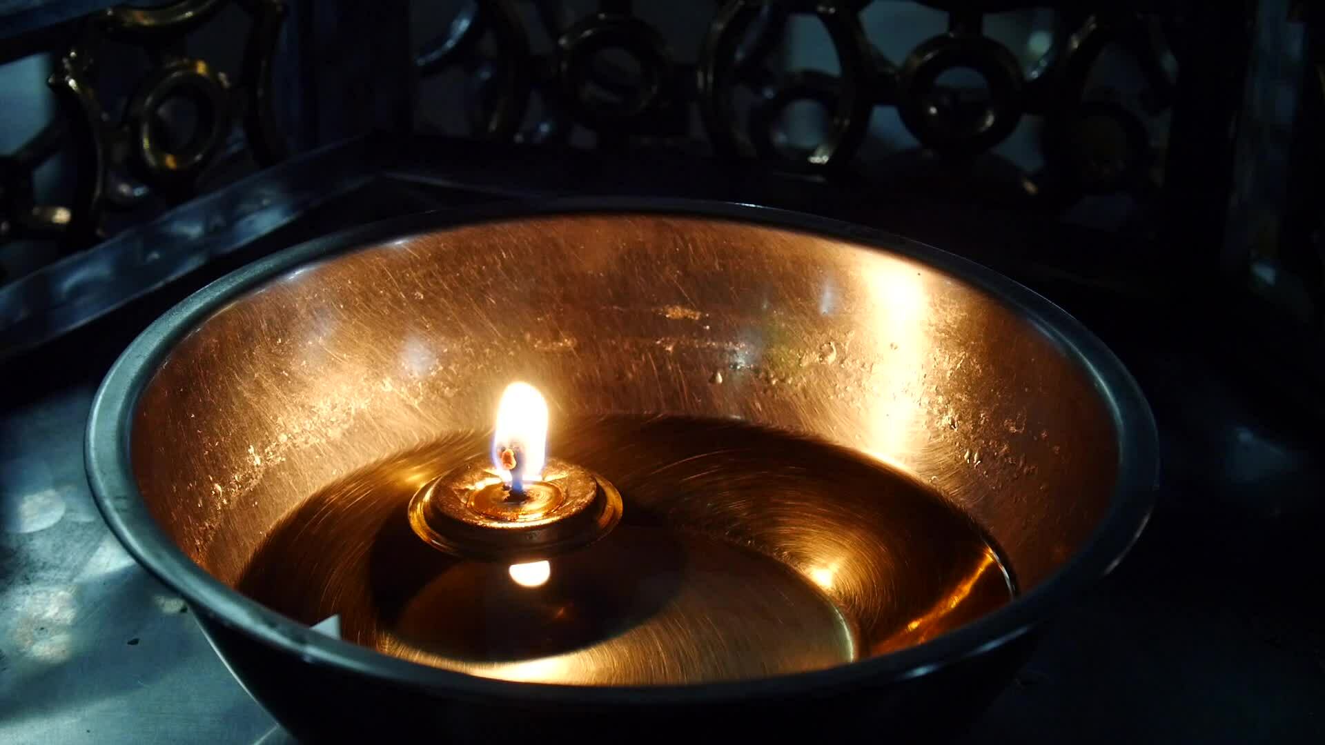 little candles with fire, Soft light from tee candles creating a