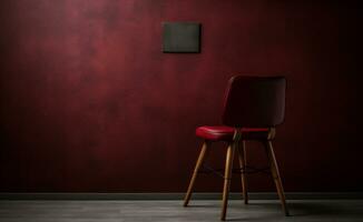 AI generated Interior of modern room with red wall and chair. Mock up photo