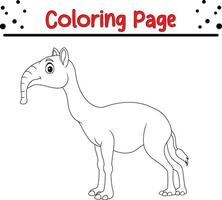 Macrauchenia animal coloring book page vector