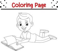 cute little boy coloring page vector