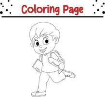 happy little boy coloring page vector