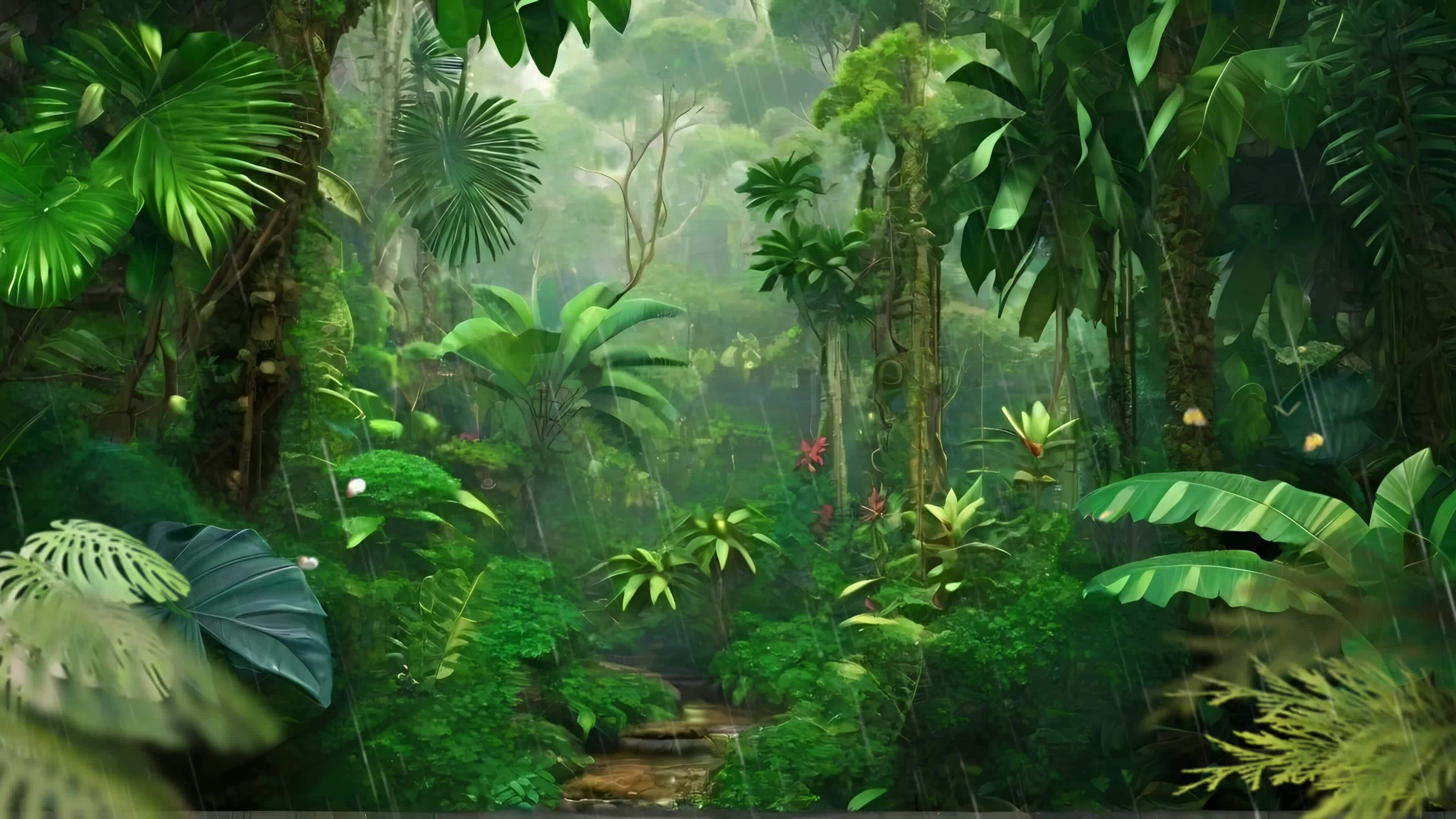 AI generated a jungle scene with lots of green plants 35133405 Stock ...