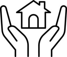 Home outline icon symbol vector image. Illustration of the house real estate graphic property design image