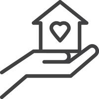 Home outline icon symbol vector image. Illustration of the house real estate graphic property design image