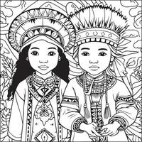 ethnicity coloring page coloring page vector