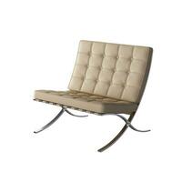 3d rendering of Knoll Barcelona chair with natural leather photo