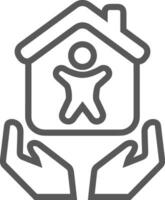 Home outline icon symbol vector image. Illustration of the house real estate graphic property design image