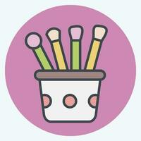 Icon Brush. related to Cosmetic symbol. color mate style. simple design editable. simple illustration vector