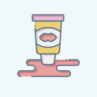 Icon Lip Gloss. related to Cosmetic symbol. doodle style. simple design editable. simple illustration vector