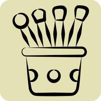 Icon Brush. related to Cosmetic symbol. hand drawn style. simple design editable. simple illustration vector