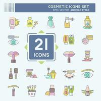 Icon Set Cosmetic. related to Beautiful symbol. doodle style. simple design editable. simple illustration vector