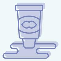 Icon Lip Gloss. related to Cosmetic symbol. two tone style. simple design editable. simple illustration vector