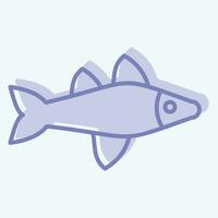 Icon Fish. related to Sea symbol. two tone style. simple design editable. simple illustration vector