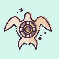 icono mar tortuga. relacionado a mar símbolo. mbe estilo. sencillo diseño editable. sencillo ilustración vector