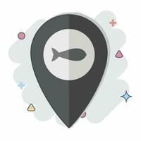 Icon Location. related to Sea symbol. comic style. simple design editable. simple illustration vector