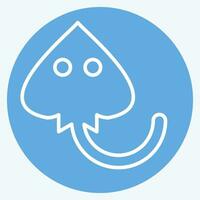 Icon Manta Ray. related to Sea symbol. blue eyes style. simple design editable. simple illustration vector