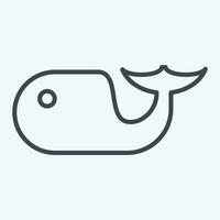 Icon Dolphin. related to Sea symbol. line style. simple design editable. simple illustration vector