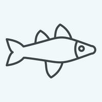 Icon Fish. related to Sea symbol. line style. simple design editable. simple illustration vector